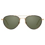 Linda Farrow - 739 C4 Aviator Sunglasses - Yellow Gold and Tortoiseshell - Linda Farrow Eyewear