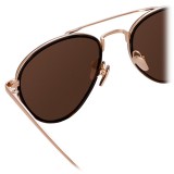 Linda Farrow - 739 C3 Aviator Sunglasses - Rose Gold and Tortoiseshell - Linda Farrow Eyewear