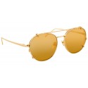 Linda Farrow - Occhiali da Sole Ovali 646 C1 - Oro Giallo - Linda Farrow Eyewear