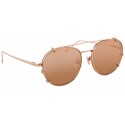 Linda Farrow - Occhiali da Sole Ovali 646 C3 - Oro Rosa - Linda Farrow Eyewear