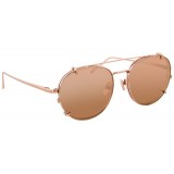 Linda Farrow - Occhiali da Sole Ovali 646 C3 - Oro Rosa - Linda Farrow Eyewear