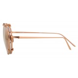 Linda Farrow - Occhiali da Sole Ovali 646 C3 - Oro Rosa - Linda Farrow Eyewear