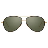 Linda Farrow - 702 C4 Aviator Sunglasses - Yellow Gold - Linda Farrow Eyewear