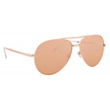 Linda Farrow - Occhiali da Sole Aviator 518 C3 - Oro Rosa - Linda Farrow Eyewear