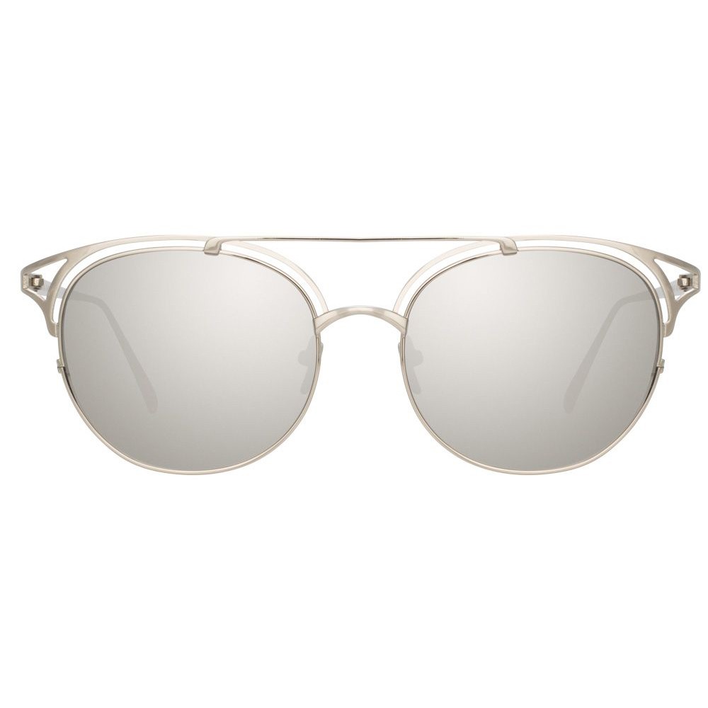 Linda Farrow 682 C2 Aviator Sunglasses White Gold Linda Farrow Eyewear Avvenice