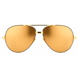 Linda Farrow - 128 C4 Aviator Sunglasses - Yellow Gold - Linda Farrow Eyewear - Alessandra Ambrosio Official