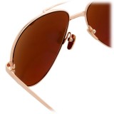 Linda Farrow - 128 C6 Aviator Sunglasses - Rose Gold - Linda Farrow Eyewear - Alessandra Ambrosio Official