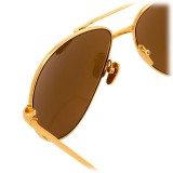 Linda Farrow - 128 C4 Aviator Sunglasses - Yellow Gold - Linda Farrow Eyewear - Alessandra Ambrosio Official