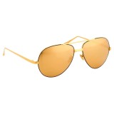 Linda Farrow - 128 C4 Aviator Sunglasses - Yellow Gold - Linda Farrow Eyewear - Alessandra Ambrosio Official