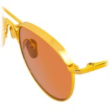 Linda Farrow - Occhiali da Sole Ovali 623 C4 - Oro Giallo - Linda Farrow Eyewear