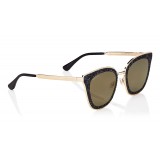Jimmy Choo - Lizzy - Black and Gold Cat-Eye Sunglasses with Crystal Detailing - Sunglasses - Jimmy Choo Eyewear