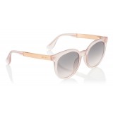 Jimmy Choo - Vivy - Pink Round Framed Sunglasses with Detachable Jewel Clip On - Sunglasses - Jimmy Choo Eyewear