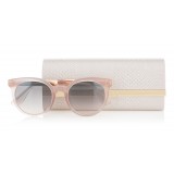 Jimmy Choo - Vivy - Pink Round Framed Sunglasses with Detachable Jewel Clip On - Sunglasses - Jimmy Choo Eyewear