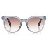 Jimmy Choo - Vivy - Grey Round Framed Sunglasses with Detachable Jewel Clip On - Sunglasses - Jimmy Choo Eyewear