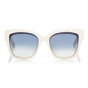 Jimmy Choo - Roxie - Ivory Oversized Sunglasses with Star Detailing - Sunglasses - Jimmy Choo Eyewear