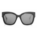 Jimmy Choo - Roxie - Black Oversized Sunglasses with Star Detailing - Sunglasses - Jimmy Choo Eyewear