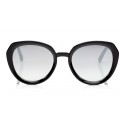 Jimmy Choo - Mace - Occhiali da Sole Rotondi in Acetato Nero con Dettagli Glitterati - Occhiali da Sole - Jimmy Choo Eyewear