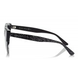 Jimmy Choo - Pryia - Nude Acetate Oval Frame Sunglasses with Glitter Detailing - Sunglasses - Jimmy Choo Eyewear