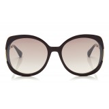 Jimmy Choo - Lila - Occhiali da Sole Prugna Quadrati - Occhiali da Sole - Jimmy Choo Eyewear