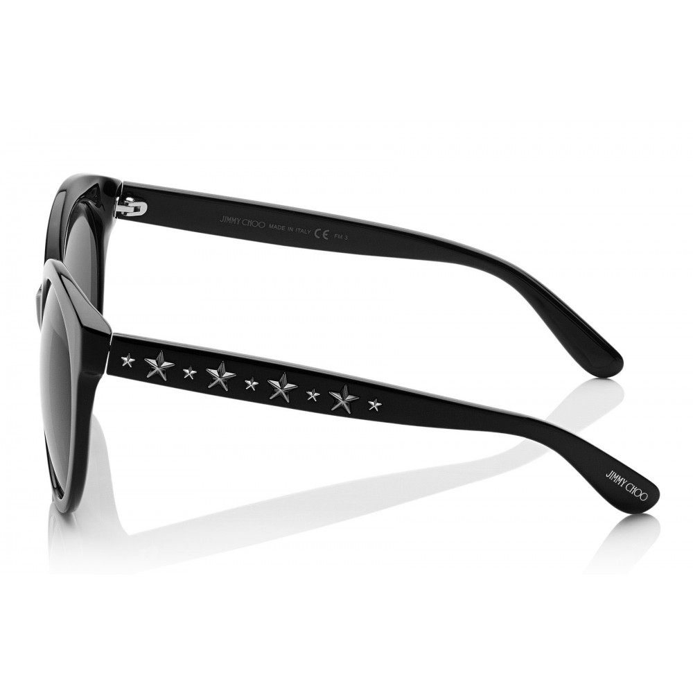 Jimmy Choo - Astar - Black Oversized Sunglasses with Star Stud ...