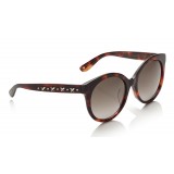Jimmy Choo - Astar - Dark Havana Oversized Sunglasses with Star Stud Detailing - Sunglasses - Jimmy Choo Eyewear
