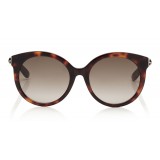 Jimmy Choo - Astar - Dark Havana Oversized Sunglasses with Star Stud Detailing - Sunglasses - Jimmy Choo Eyewear