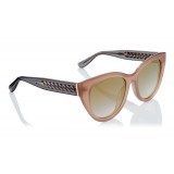 Jimmy Choo - Chana - Opal Nude Cat-Eye Sunglasses with Copper Gold Chain Detailing - Sunglasses - Jimmy Choo Eyewear