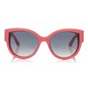Jimmy Choo - Pollie - Pink Cat-Eye Sunglasses with Star Detailing - Sunglasses - Jimmy Choo Eyewear