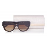 Jimmy Choo - Pollie - Dark Havana Cat-Eye Sunglasses with Star Detailing - Sunglasses - Jimmy Choo Eyewear