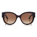 Jimmy Choo - Pollie - Dark Havana Cat-Eye Sunglasses with Star Detailing - Sunglasses - Jimmy Choo Eyewear