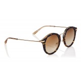 Jimmy Choo - Bobby - Dark Havana Round Frame Sunglasses with Gold Mirror Lenses - Jimmy Choo Eyewear