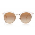 Jimmy Choo - Hally - White Round Frame Sunglasses with Perforated Star Detailing - Jimmy Choo Eyewear