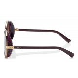 Jimmy Choo - Andie - Plum Acetate Round Framed Sunglasses with Lurex Detailing - Sunglasses - Jimmy Choo Eyewear