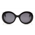 Jimmy Choo - Wendy - Black Round Framed Sunglasses with Lurex Detailing - Sunglasses - Jimmy Choo Eyewear