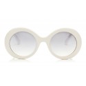 Jimmy Choo - Wendy - Occhiali da Sole con Montatura Rotonda Bianca e Dettagli in Lurex - Jimmy Choo Eyewear