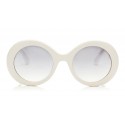 Jimmy Choo - Wendy - White Round Framed Sunglasses with Lurex Detailing - Sunglasses - Jimmy Choo Eyewear