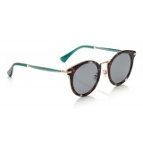 Jimmy Choo - Raffy - Havana and Green Round Framed Sunglasses - Sunglasses - Jimmy Choo Eyewear