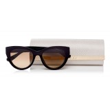 Jimmy Choo - Chana - Black Cat-Eye Acetate Sunglasses with Gold Chain Detailing - Sunglasses - Jimmy Choo Eyewear