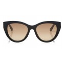 Jimmy Choo - Chana - Occhiali da Sole Cat-Eye Nero con Dettagli Dorati a Catena - Occhiali da Sole - Jimmy Choo Eyewear