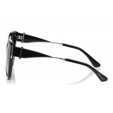 Jimmy Choo - Jade - Occhiali da Sole Oversize in Nero e Palladio con Orecchini a Clip - Occhiali da Sole - Jimmy Choo Eyewear