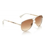 Jimmy Choo - Jewly - Occhiali da Sole Aviator in Oro Rosa e Avorio - Jimmy Choo Eyewear