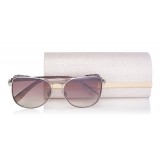 Jimmy Choo - Sheena - Occhiali da Sole Aviator in Metallo Palladio - Jimmy Choo Eyewear