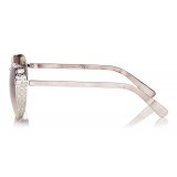 Jimmy Choo - Sheena - Occhiali da Sole Aviator in Metallo Palladio - Jimmy Choo Eyewear