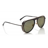 Jimmy Choo - Carl - Occhiali da Sole Neri Aviator con Lenti a Specchio Dorate - Jimmy Choo Eyewear