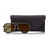 Jimmy Choo - Carl - Occhiali da Sole Neri Aviator con Lenti a Specchio Dorate - Jimmy Choo Eyewear