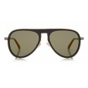 Jimmy Choo - Carl - Occhiali da Sole Neri Aviator con Lenti a Specchio Dorate - Jimmy Choo Eyewear