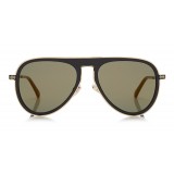 Jimmy Choo - Carl - Occhiali da Sole Neri Aviator con Lenti a Specchio Dorate - Jimmy Choo Eyewear