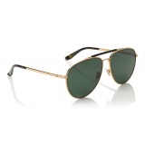 Jimmy Choo - Fin - Occhiali da Sole Aviator in Metallo Nero e Oro - Jimmy Choo Eyewear