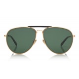 Jimmy Choo - Fin - Occhiali da Sole Aviator in Metallo Nero e Oro - Jimmy Choo Eyewear