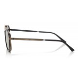 Jimmy Choo - John - Black and Gold Square Frame Sunglasses with Mirror Lenses - Jimmy Choo Eyewear
